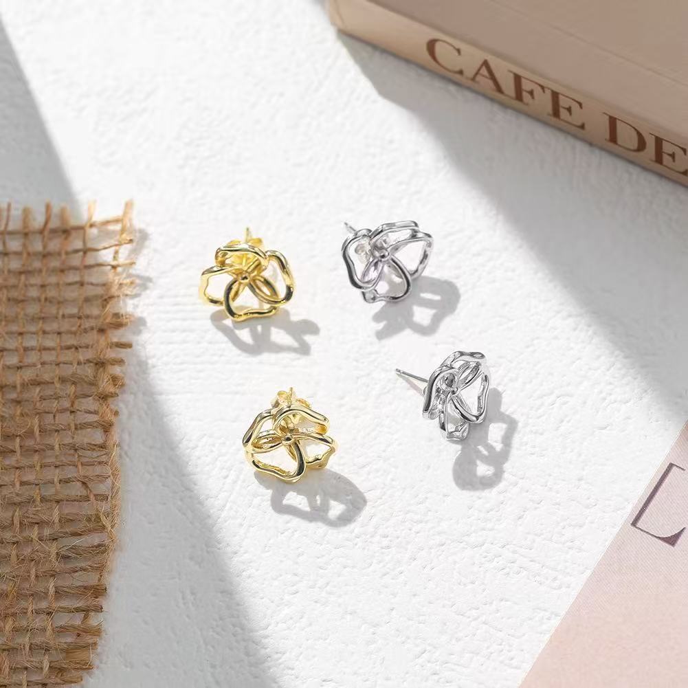 Floral Loop Stud Earrings