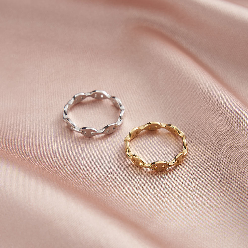 Eterna Link – Sterling Silver Chain Band Ring