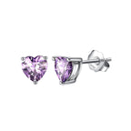 Heart Birthstone Stud Earrings