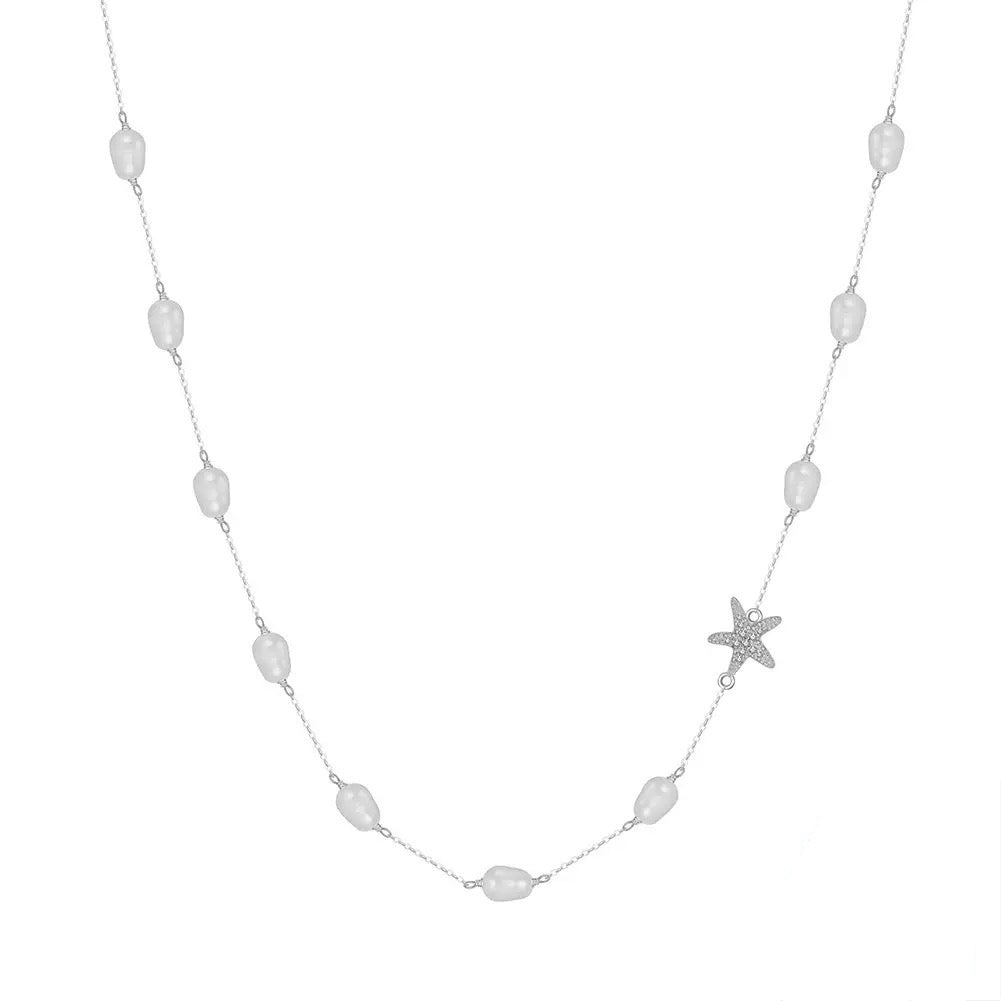 Pearl Starfish Station Necklace