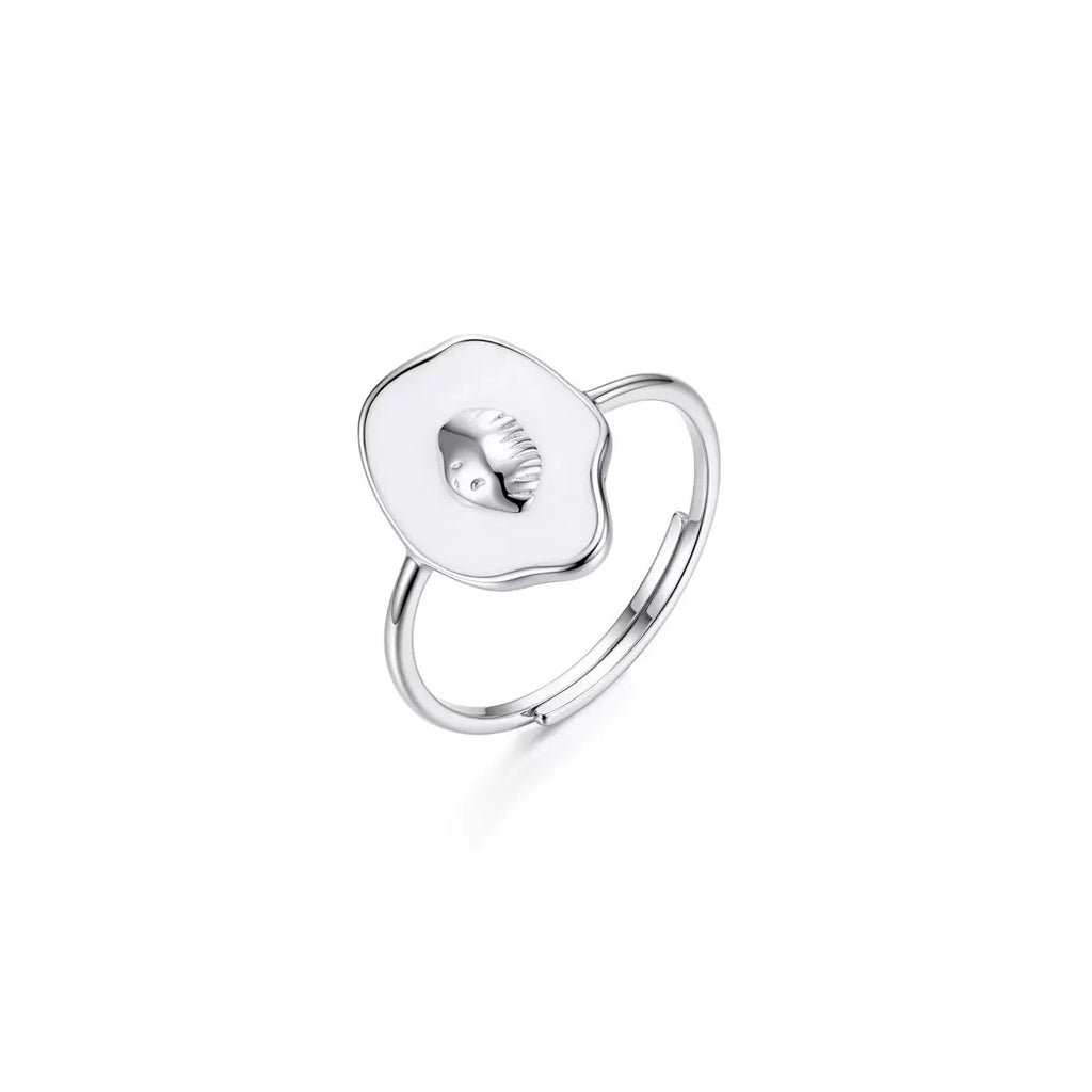 White Seashell Adjustable Ring