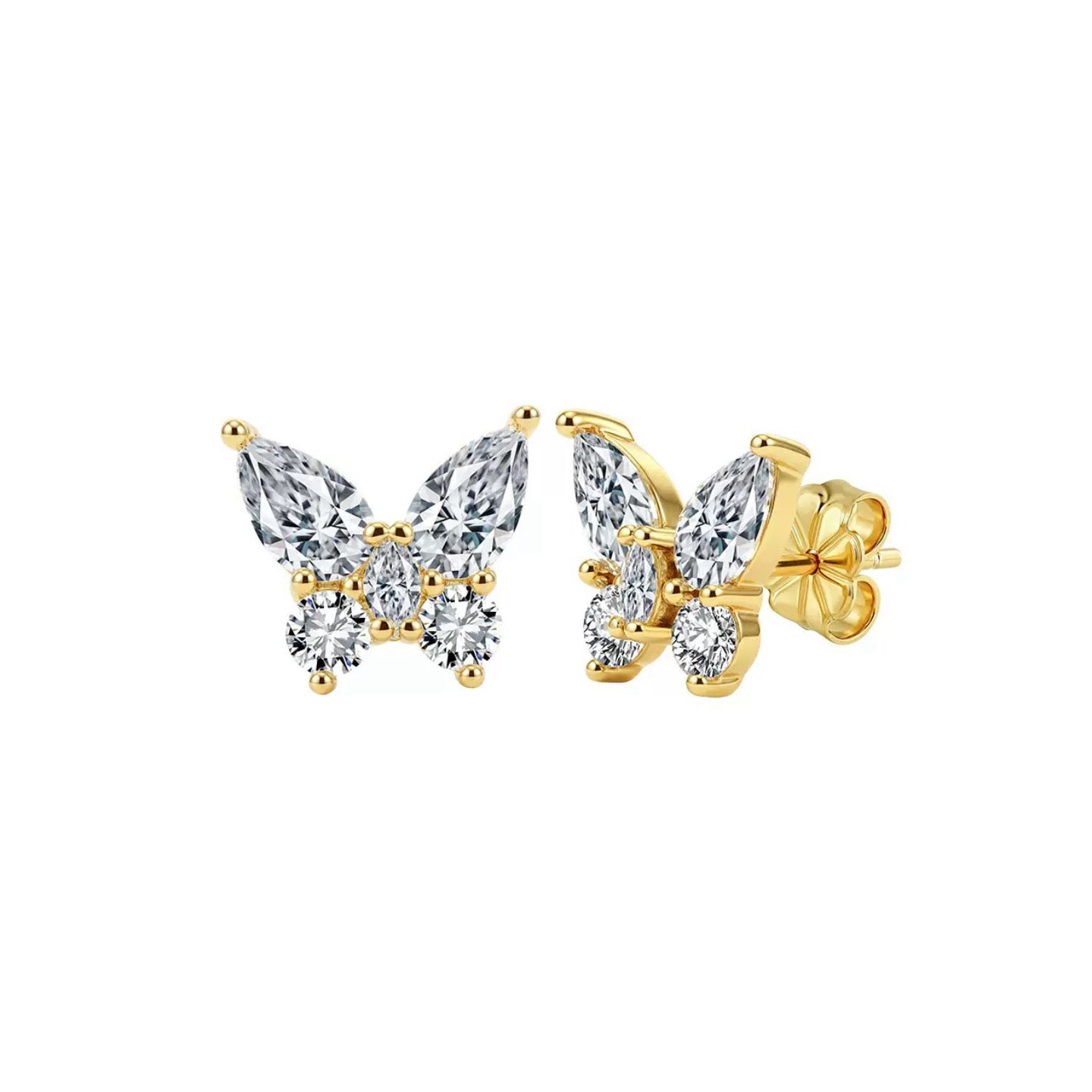 Butterfly Moissanite Stud Earrings