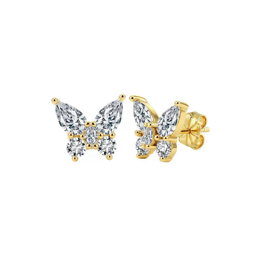 Butterfly Moissanite Stud Earrings