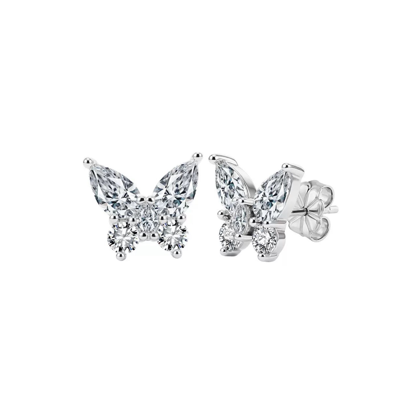Butterfly Moissanite Stud Earrings