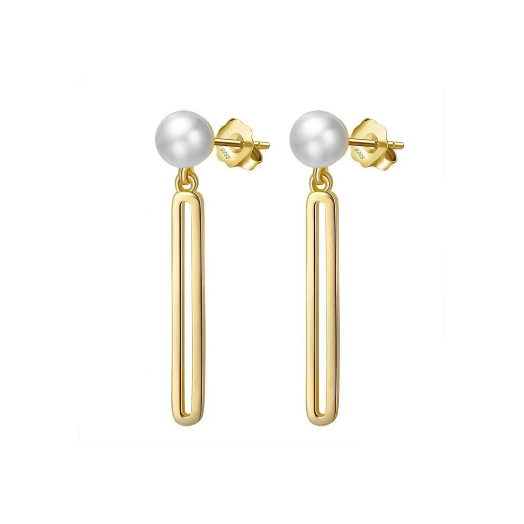 Pearl Bar Drop Earrings