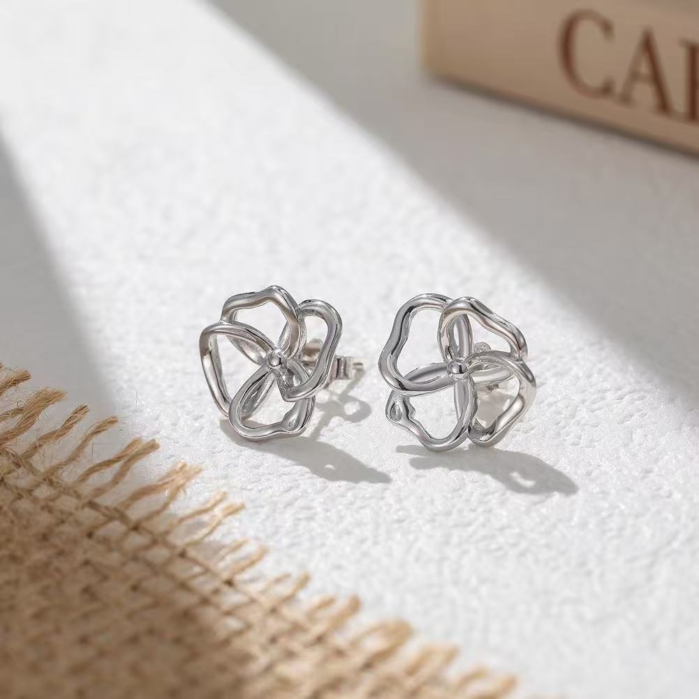 Floral Loop Stud Earrings