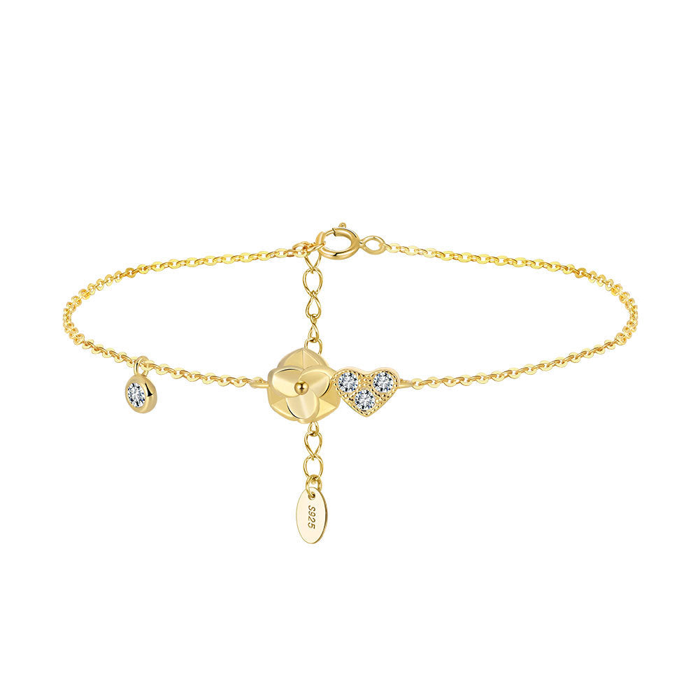 Petal Heart – Vermeil & CZ Bracelet