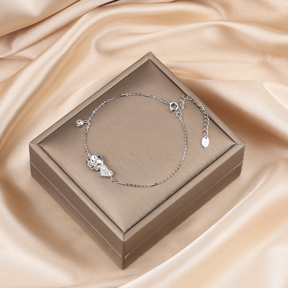 Petal Heart – Vermeil & CZ Bracelet