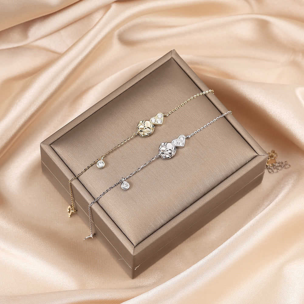 Petal Heart – Vermeil & CZ Bracelet