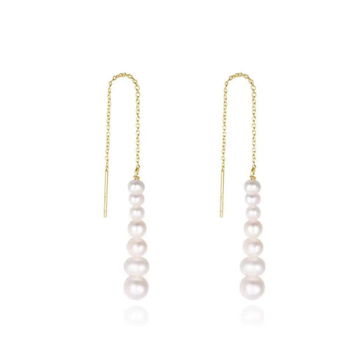 Pearl Bead Threader Earrings