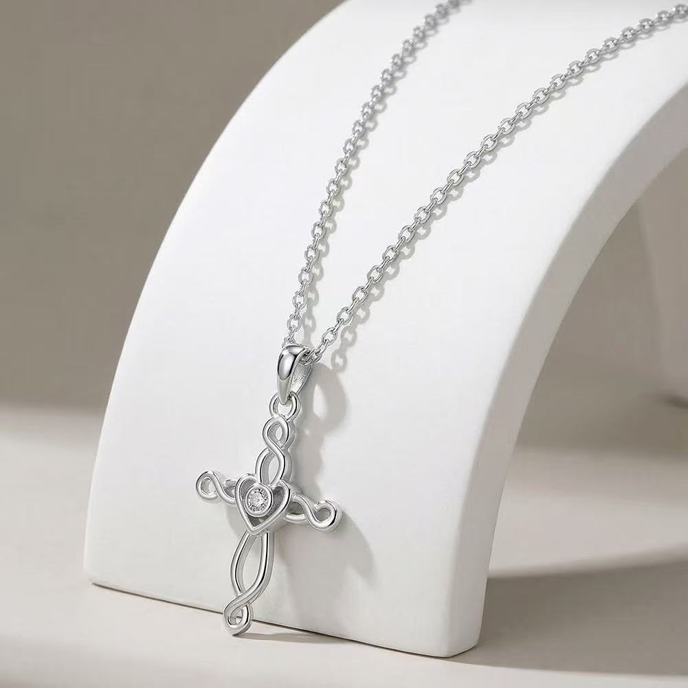 Twisted Rope Cross Necklace