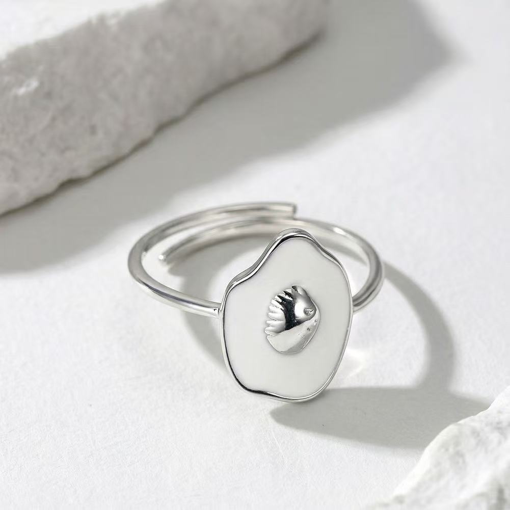 White Seashell Adjustable Ring