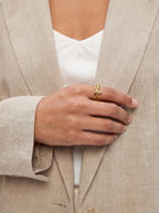 Layered Wave Adjustable Ring Stackable Rings