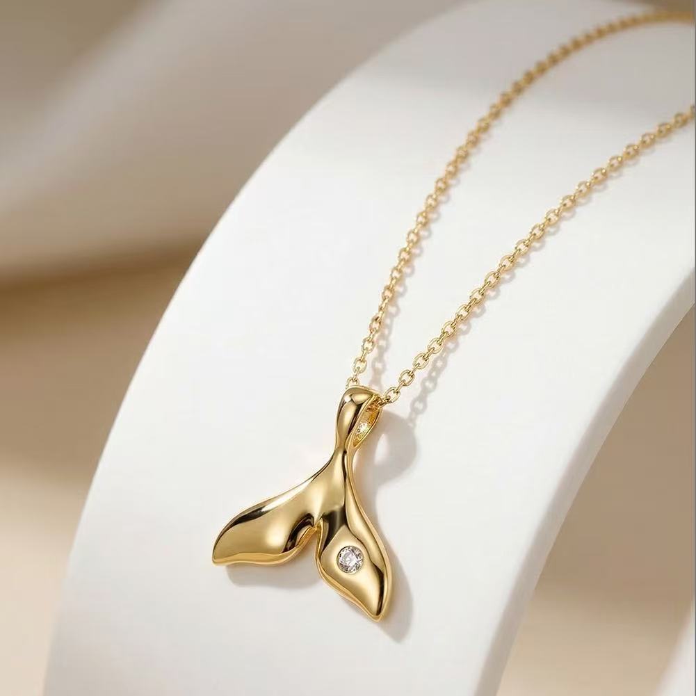 Whale Tail Pendant Necklace