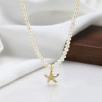 Coastal Pearl Starfish Necklace Pendant Necklaces