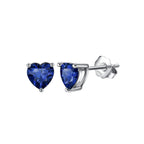 Heart Birthstone Stud Earrings