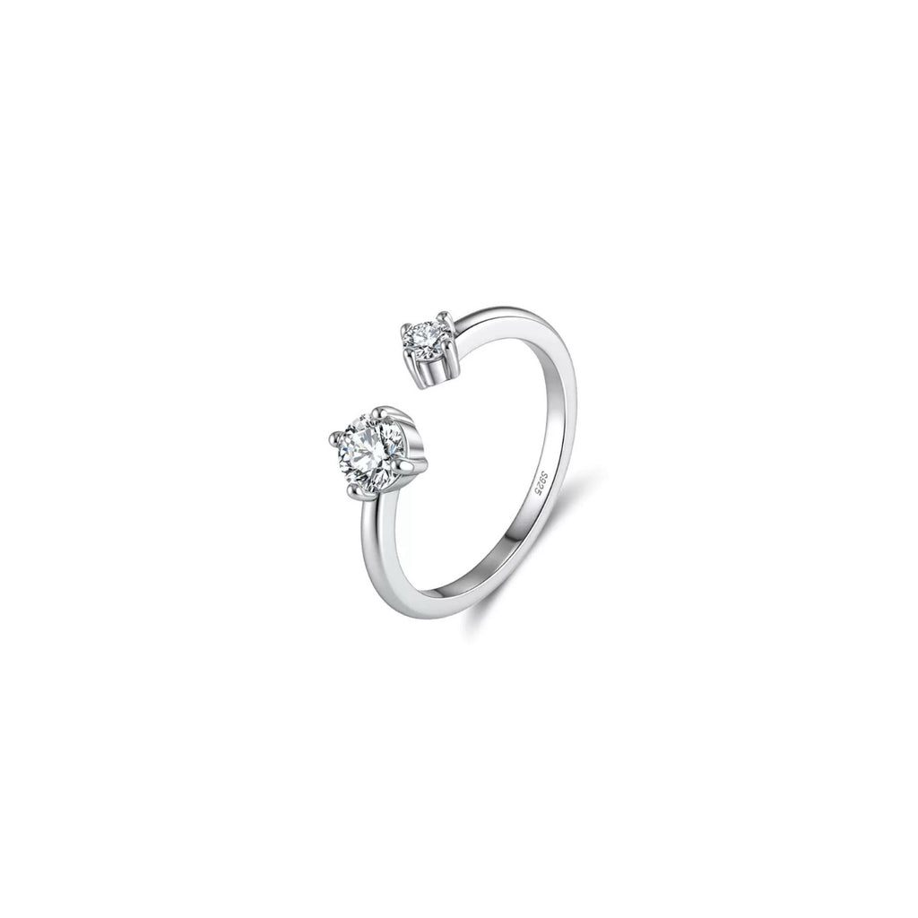 Two-Stone Moissanite Open Ring
