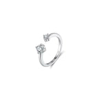 Two-Stone Moissanite Open Ring