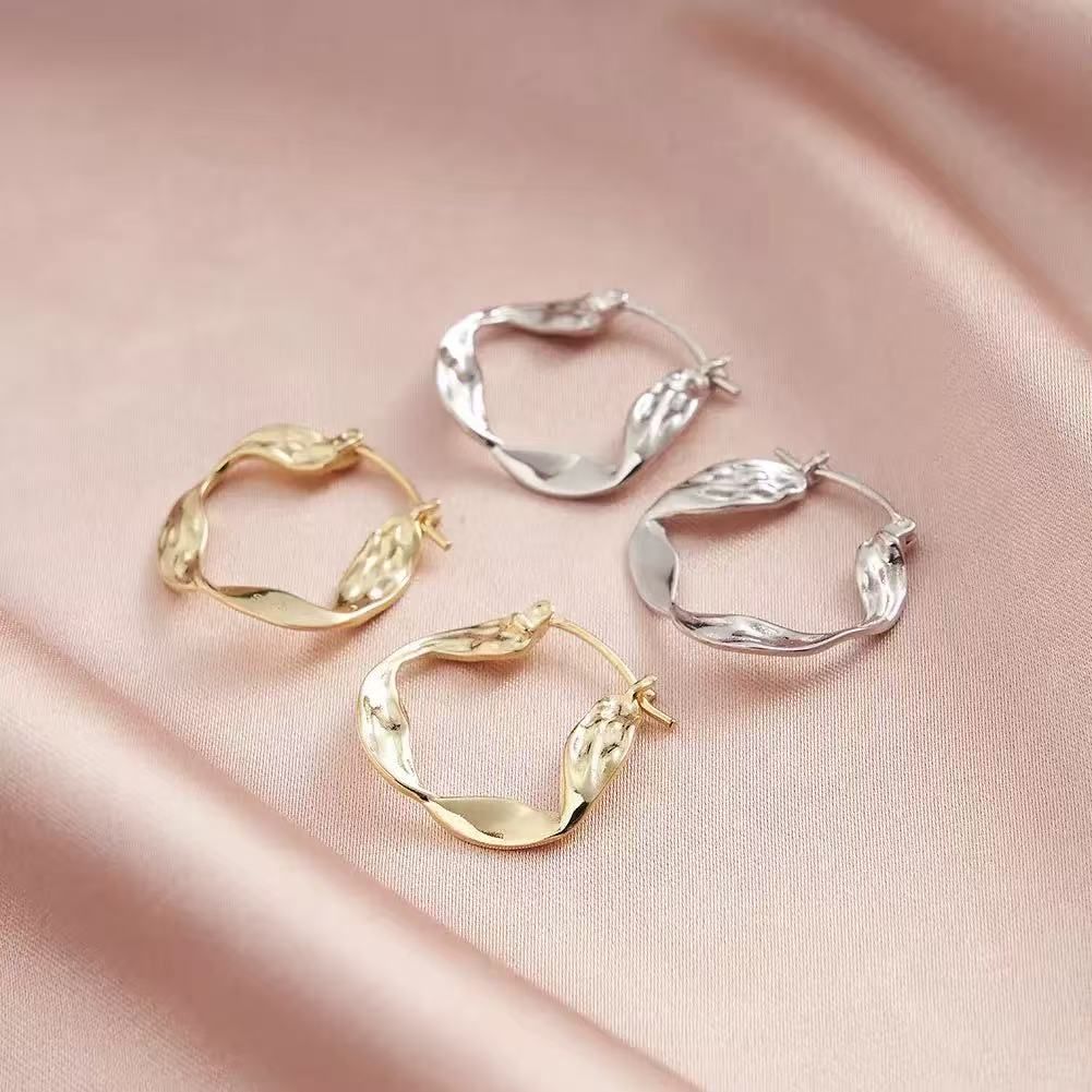 Twisted Texture Hoop Earrings