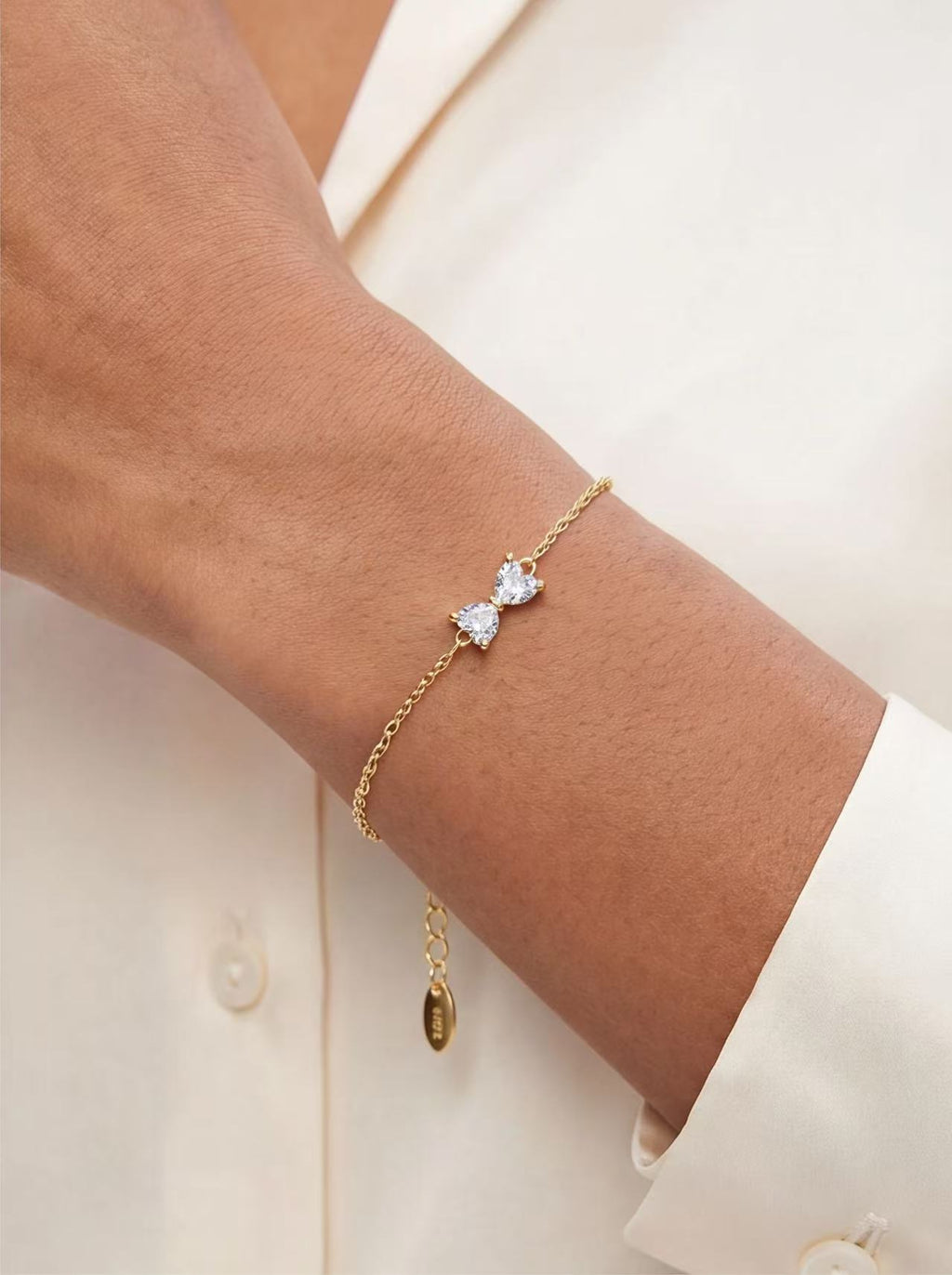 Bow Detail Chain Charm Bracelet product photo by