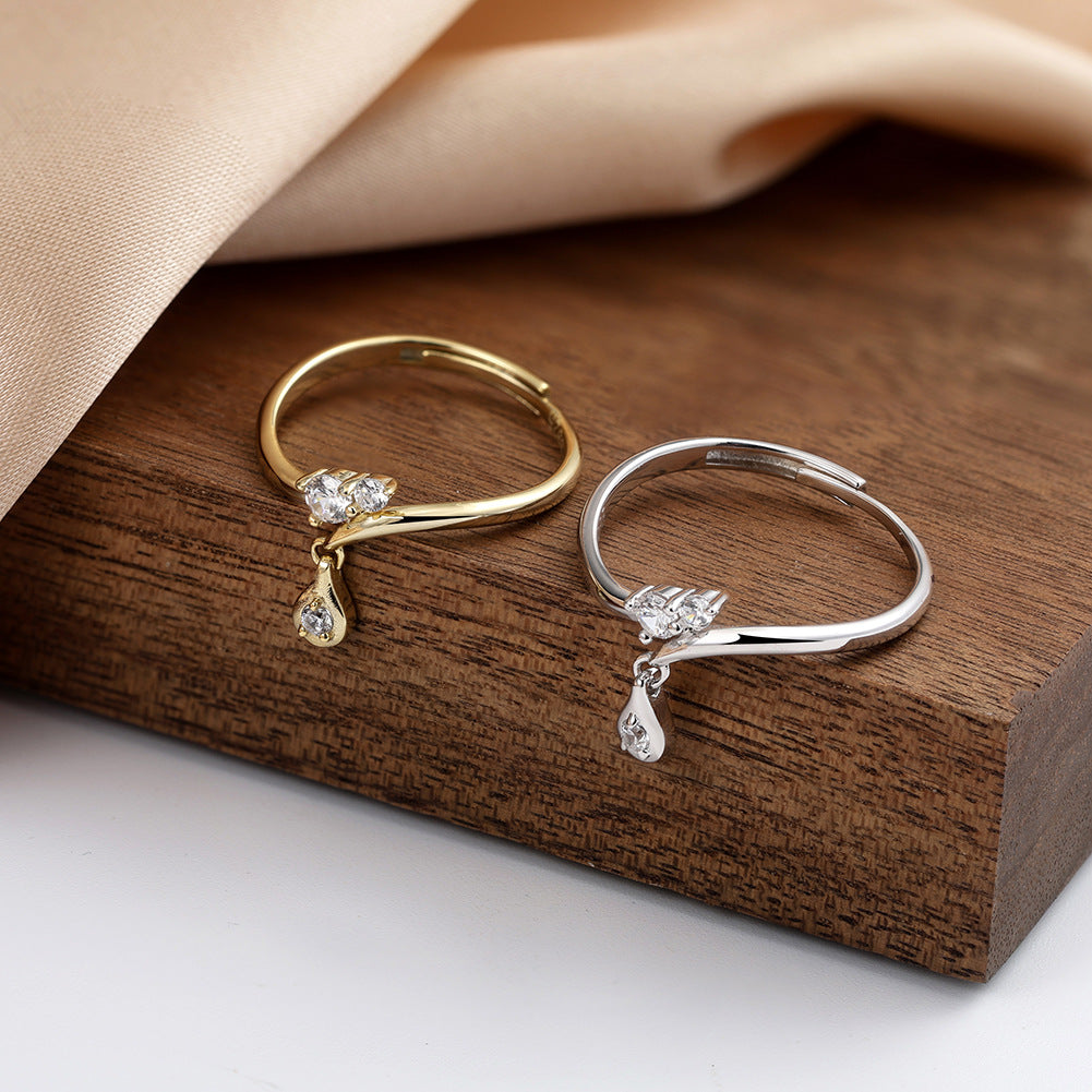 Geo Spark – Vermeil & CZ Adjustable Ring