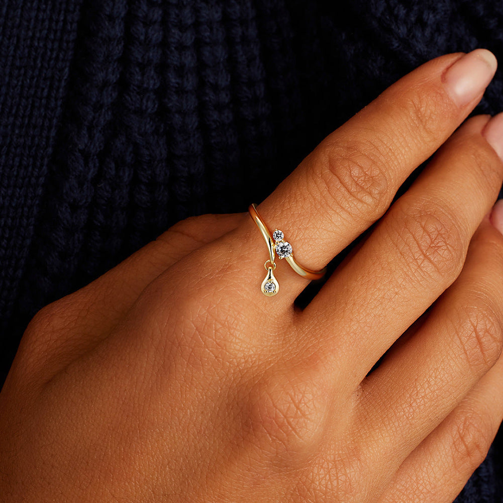 Geo Spark – Vermeil & CZ Adjustable Ring