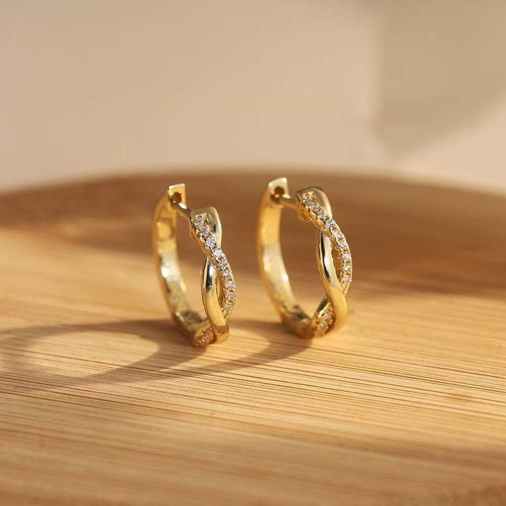 Mobius Twist Huggie Earrings