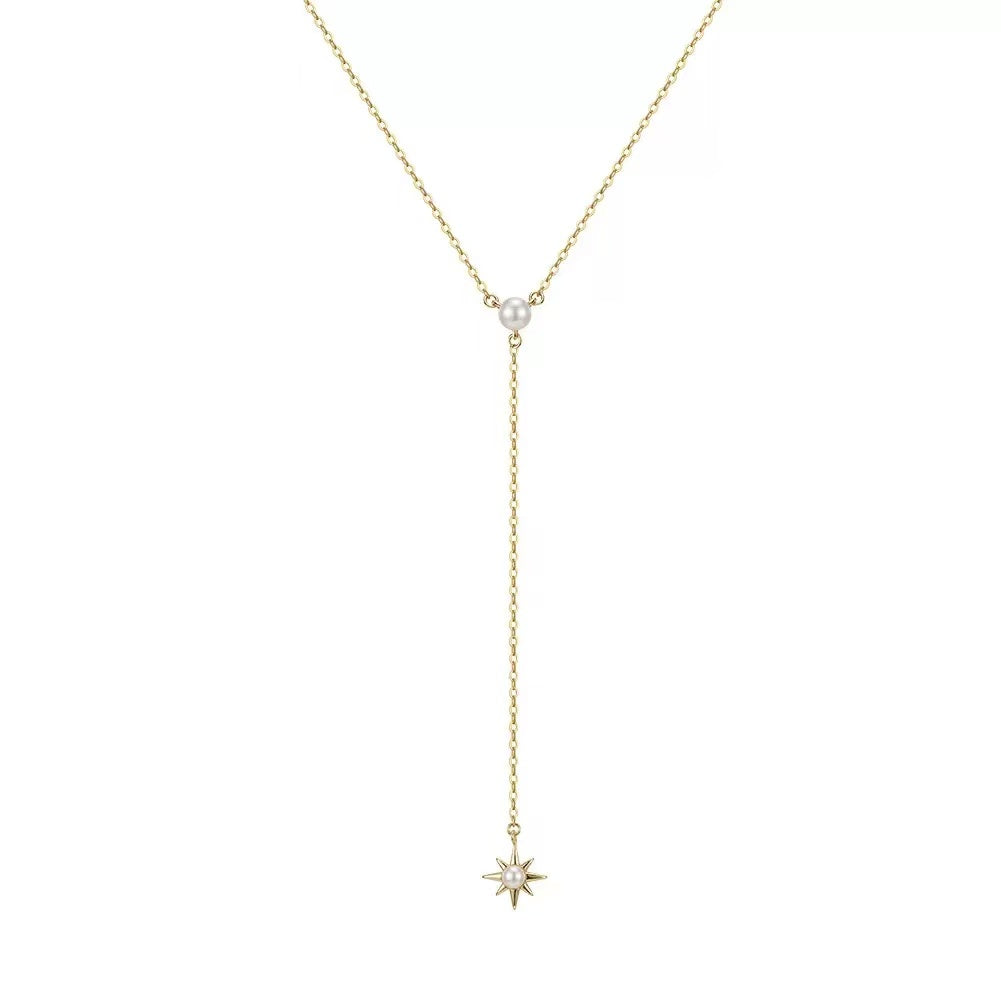Pearl Star Lariat Necklace