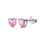 Heart Birthstone Stud Earrings