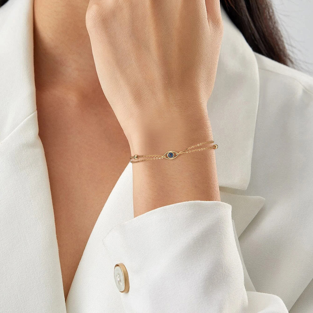 Evil Eye Shine – Vermeil & CZ Bracelet