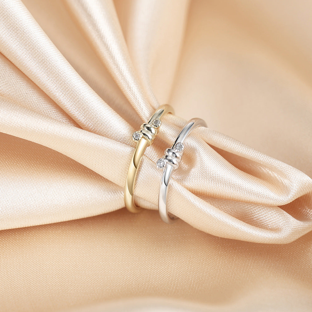 Tiny Knot – Vermeil & CZ Adjustable Ring