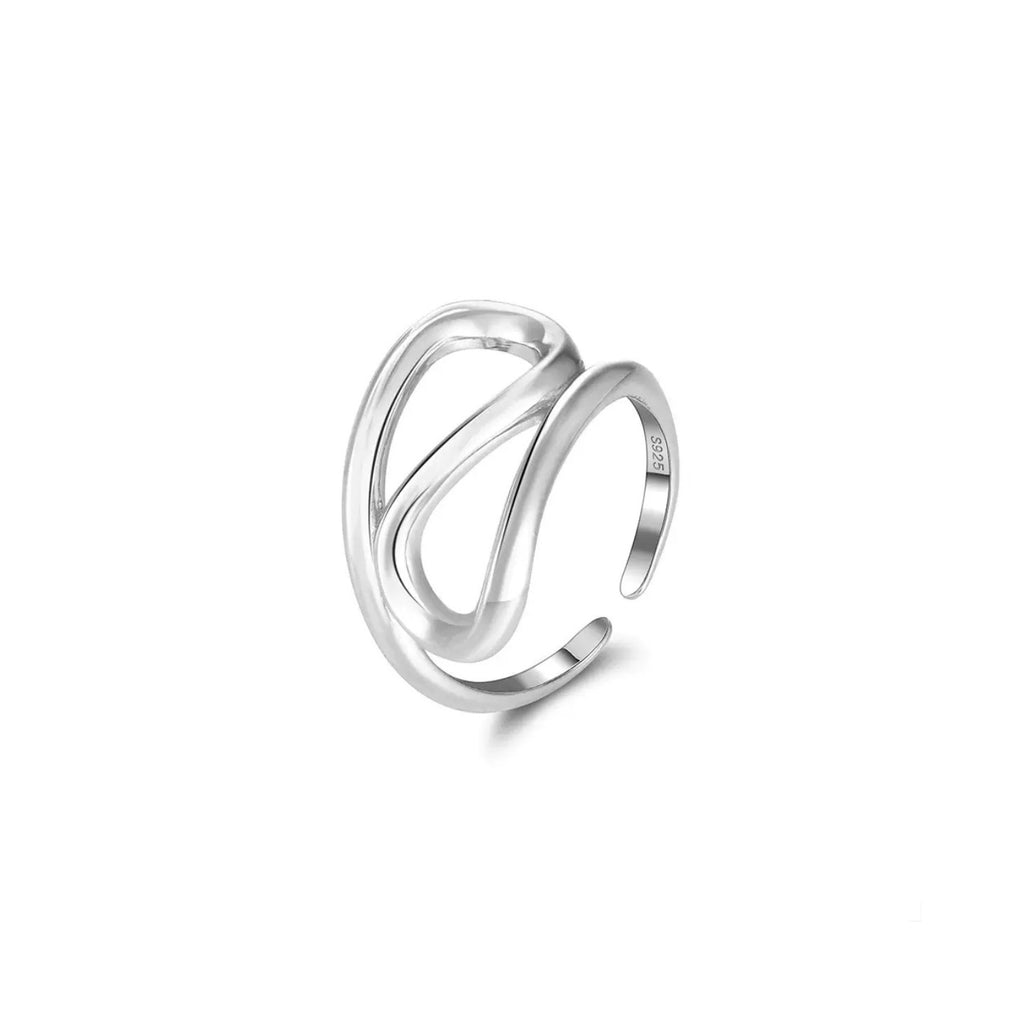 Modern Open Curve Adjustable Ring