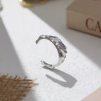 Texture Wave Adjustable Ring Stackable Rings