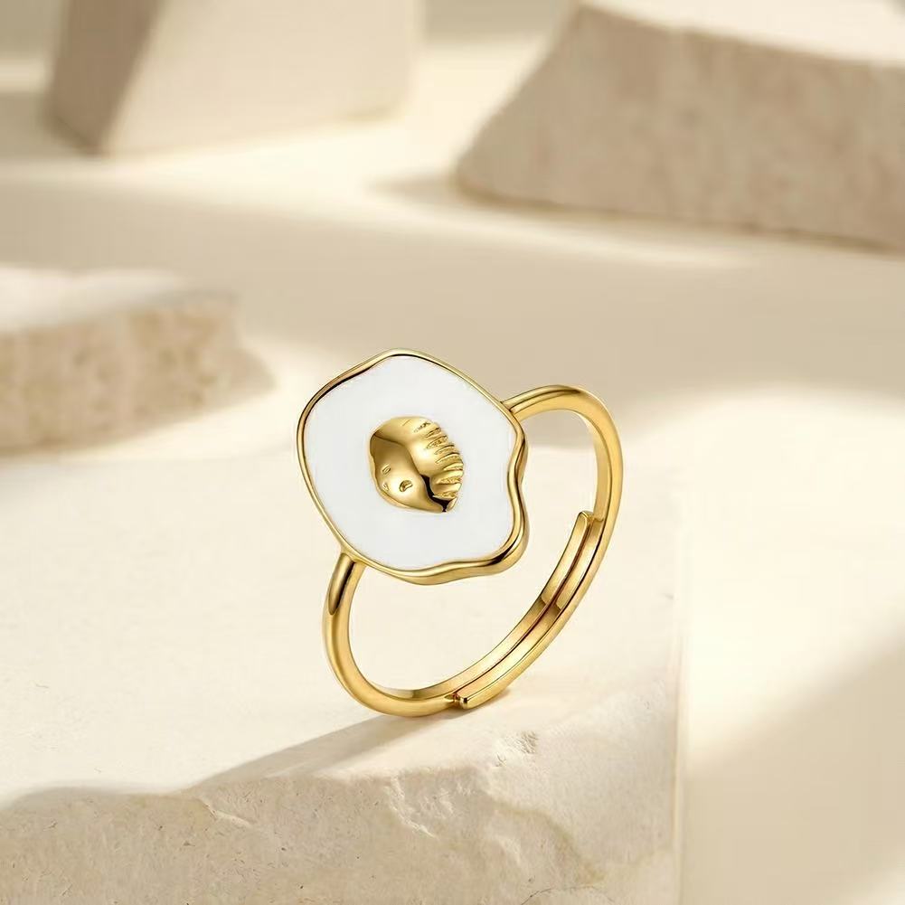 White Seashell Adjustable Ring