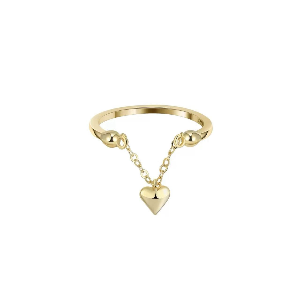 Heart Chain Adjustable Ring