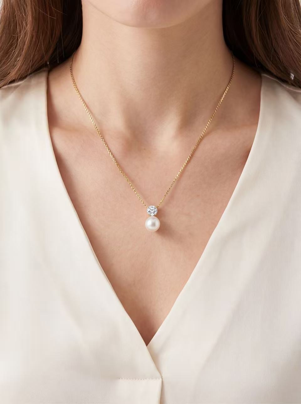 Pearl Dangle Pendant Necklace