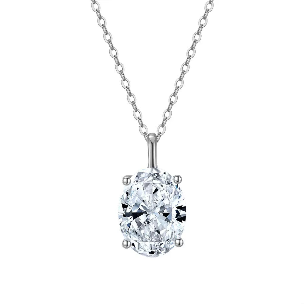 Oval Solitaire Pendant Necklace