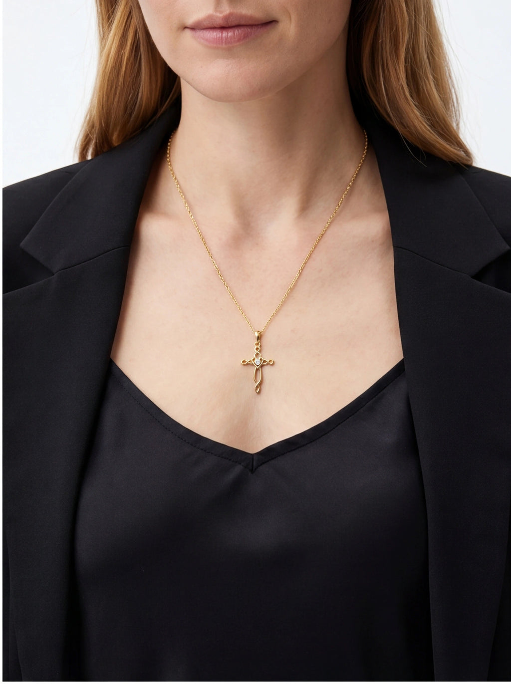Twisted Rope Cross Necklace