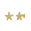 Pave Starfish Stud Earrings