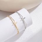Faith Cross Layered Bracelet Charm Bracelets