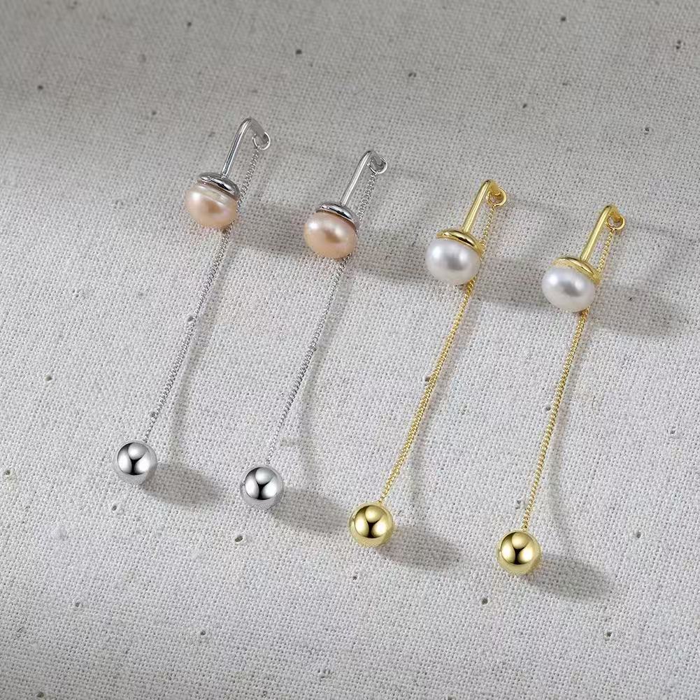 Pearl Threader Drop Earrings
