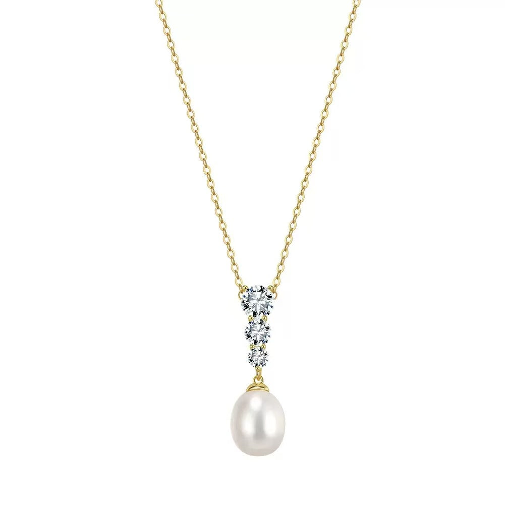 Pearl Drop Trio Necklace