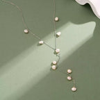 Floating Pearl Lariat Necklace Lariat & Y Necklaces
