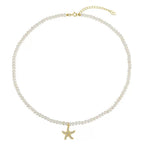 Coastal Pearl Starfish Necklace Pendant Necklaces