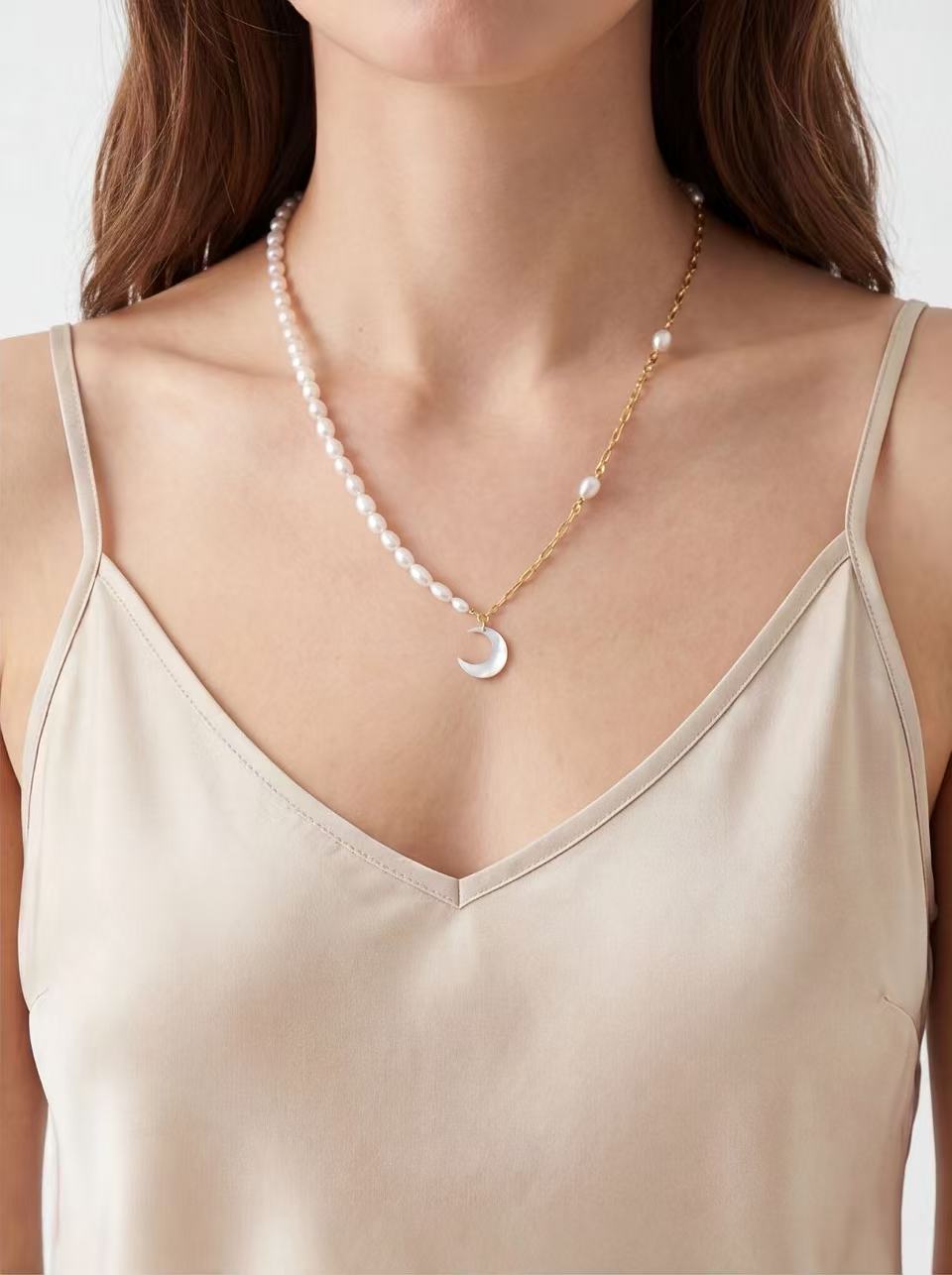 Lunar Curve Moon Star Choker Necklace product photo by Starlight