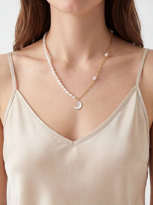 Lunar Curve Moon Star Choker Necklace product photo by Starlight
