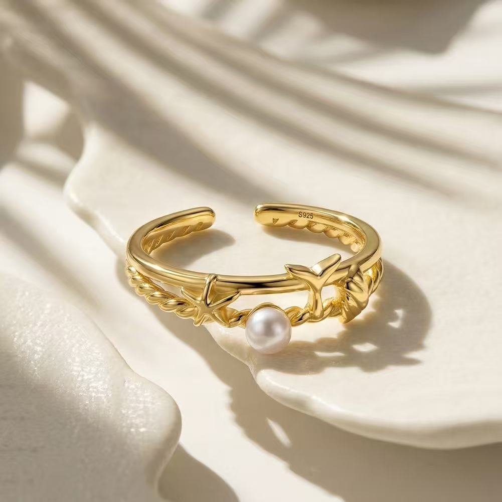 Seaside Pearl Vine Ring