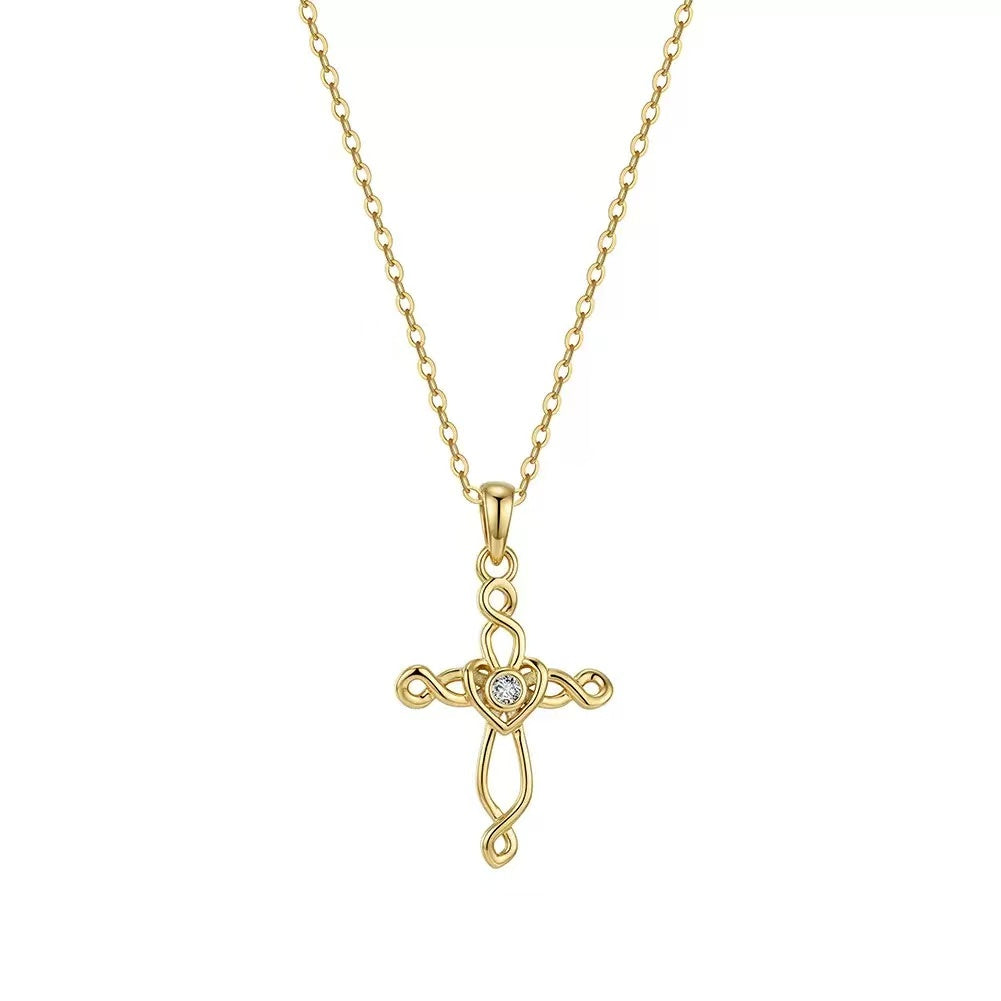 Twisted Rope Cross Necklace