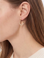 Pavé Teardrop Open Hoop Earrings