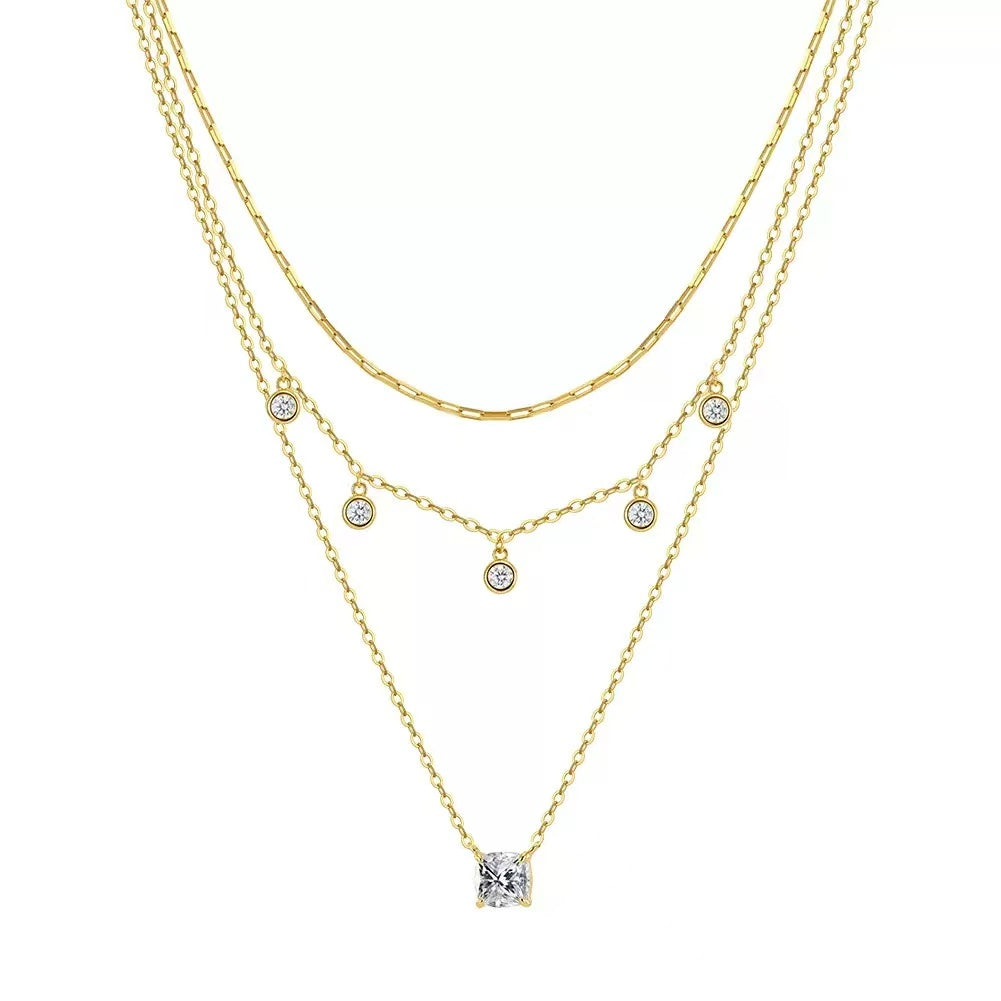 Multi Stone Layered Necklace